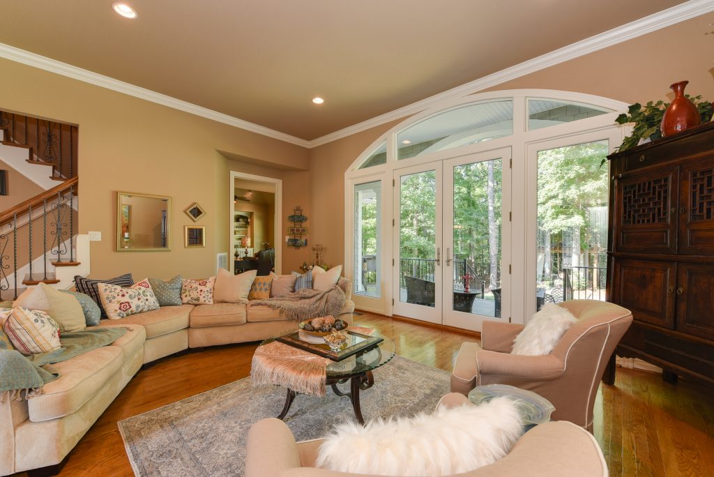 large family room with sectional couch