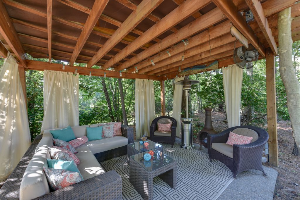 Large gazebo with exterior furniture