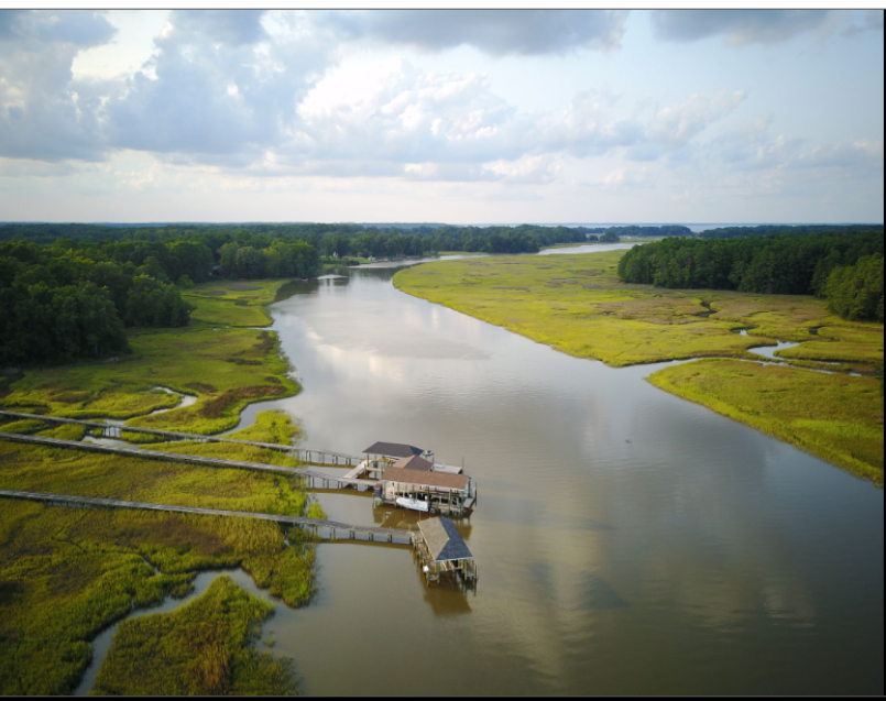 covered pier on the water