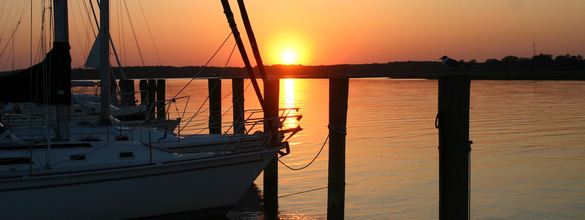 Gatling Pointe Marina At Sunset