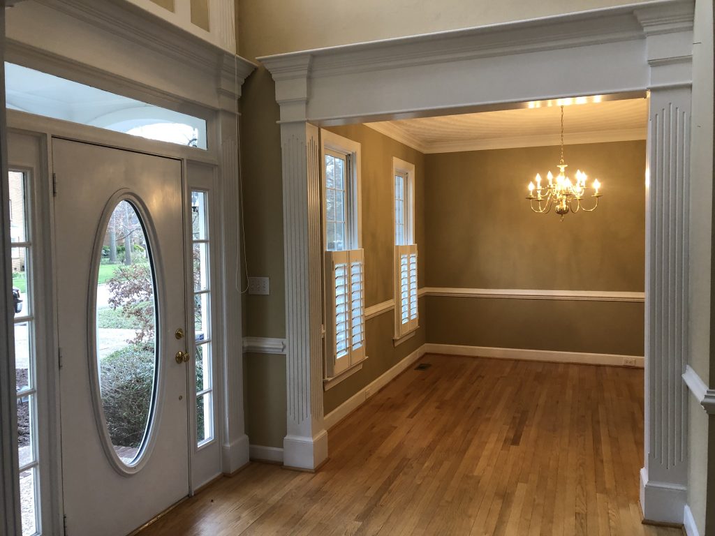 home foyer and formal dining room